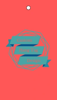 Custom hangtag with brand design printed on artboard paper
